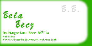 bela becz business card